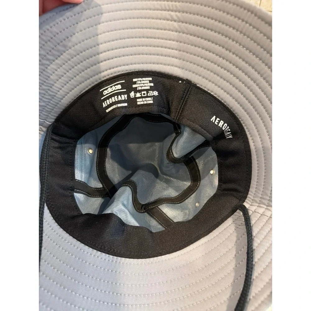 Adidas AeroReady Gray Wide Brim Bucket Hat Outdoor Sun Hat Unisex